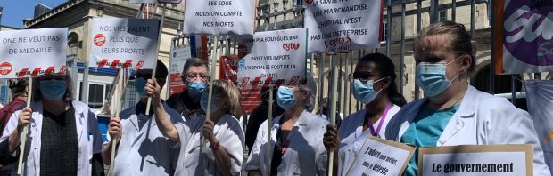 Zorgmedewerkers in opstand tegen Macron: ‘Wij zijn wanhopig. Wij geloven niet meer in u’