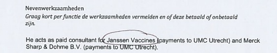 OMT-lid Marc Bonten werkzaam als adviseur voor Janssen Vaccines 2 omt