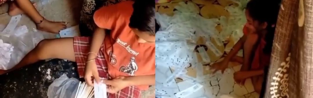 Video: coronatestkits onder onhygiënische omstandigheden ingepakt door Indiase kinderen