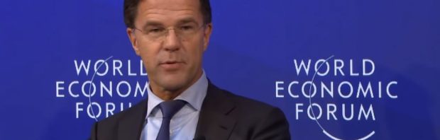 Filmpje: Rutte verspreekt zich over macht WEF