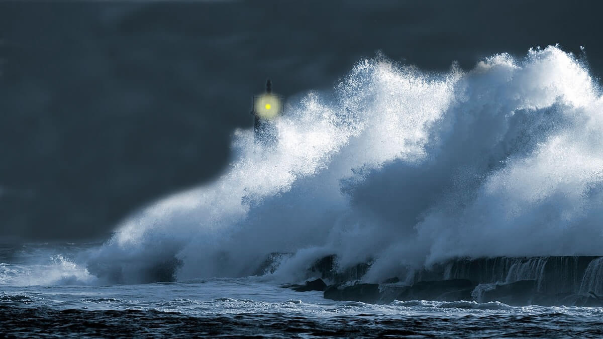 baken in de storm