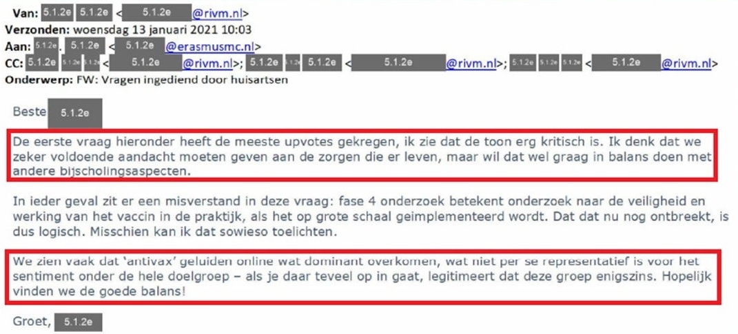 Meest prangende vraag artsen over covidprik niet behandeld tijdens webinar, want 'desinformatie' 3 vra