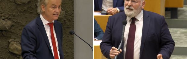 Wilders plaatst cartoon waarin hij Klaus Schwab verslaat, Timmermans not amused