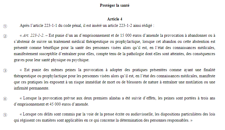In Frankrijk is kritiek op mRNA-injecties voortaan strafbaar: tot 3 jaar cel en 45.000 euro boete 3 kri