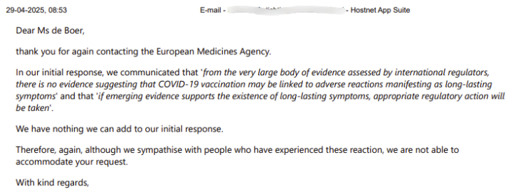 EMA doet opmerkelijke uitspraak over langdurige bijwerkingen na COVID-19-vaccinatie: 'I'm shocked' 2 ema