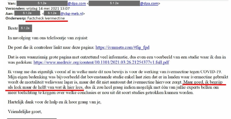 Een ontluisterend inkijkje bij de 'factcheckers' die 'desinformatie' over ivermectine bestreden 5 ter