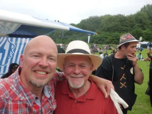 Kees de Graaff (thc-olie.nl) met Rick Simpson op "Cannabis Bevrijdingsdag" in Amsterdam in 2016.
